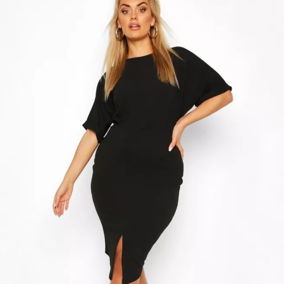 Boohoo Plus Dresses & Skirts - Boohoo US 14 Plus Wiggle Midi Dress 🐈‍⬛️♟️🖤
